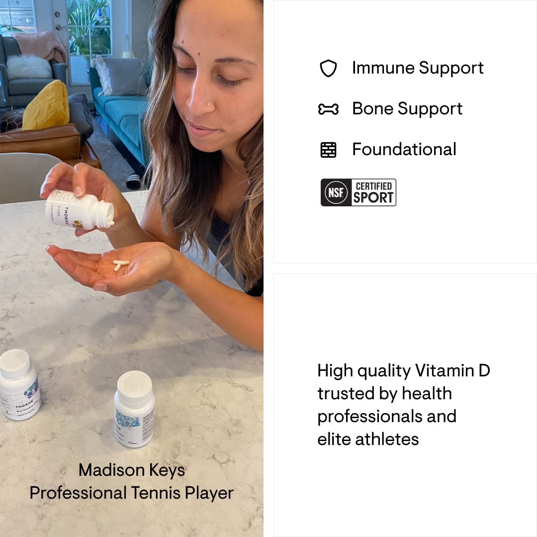 THORNE - Basic B Complex (60 Capsules) & Vitamin D-5000 (60 Capsules) Bundle - Supports Cellular Energy Production, Brain Health & Healthy Bones - Gluten, Dairy & Soy-Free
