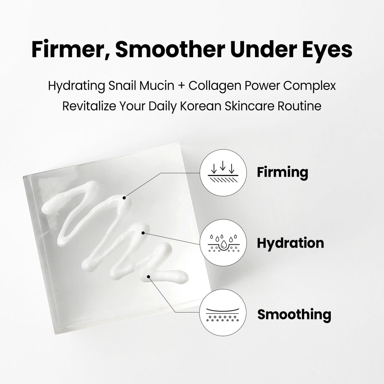 coxir Black Snail Collagen Eye Cream – Firming & Hydrating Snail Mucin, Collagen & Niacinamide for Puffiness, lifting & Dullness under eyes area | Korean Eye Treatment (30ml)