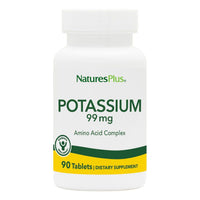 Thumbnail for Nature’s Plus Potassium 99 mg - 90 Tablets - Supports Healthy Electrolyte Balance, Muscle and Nerve Function & Overall Well-Being - Gluten Free, Vegetarian - 90 Servings