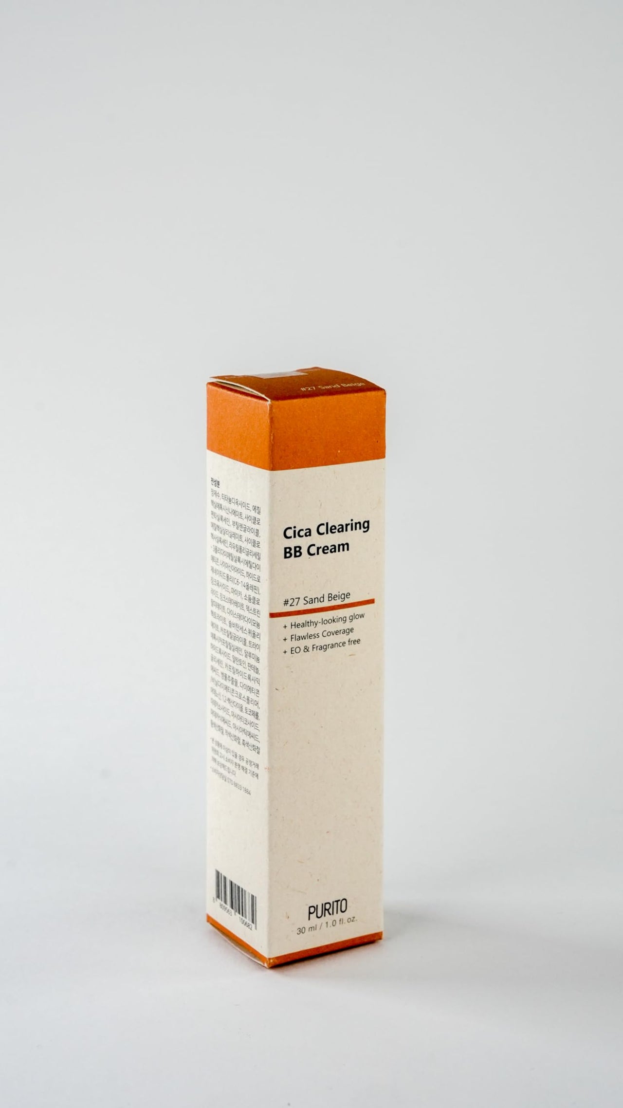 PURITO Cica Clearing BB Cream #27 Sand Beige 1 fl.oz / 30ml, Vegan bb cream