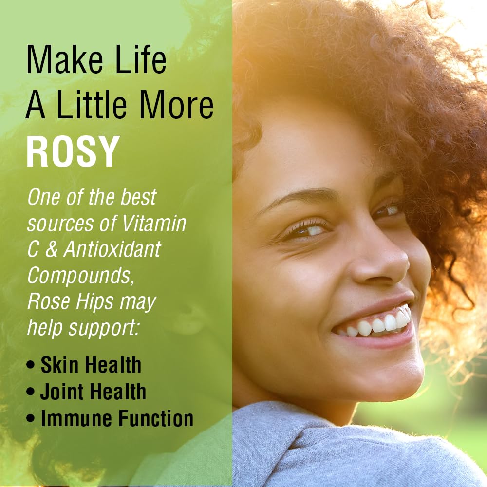 SOLARAY Rose Hips Fruit 550mg | Healthy Skin, Joints & Immune Function Support | Source of Vitamin C & Bioflavonoids | Non-GMO & Vegan | 100 VegCaps