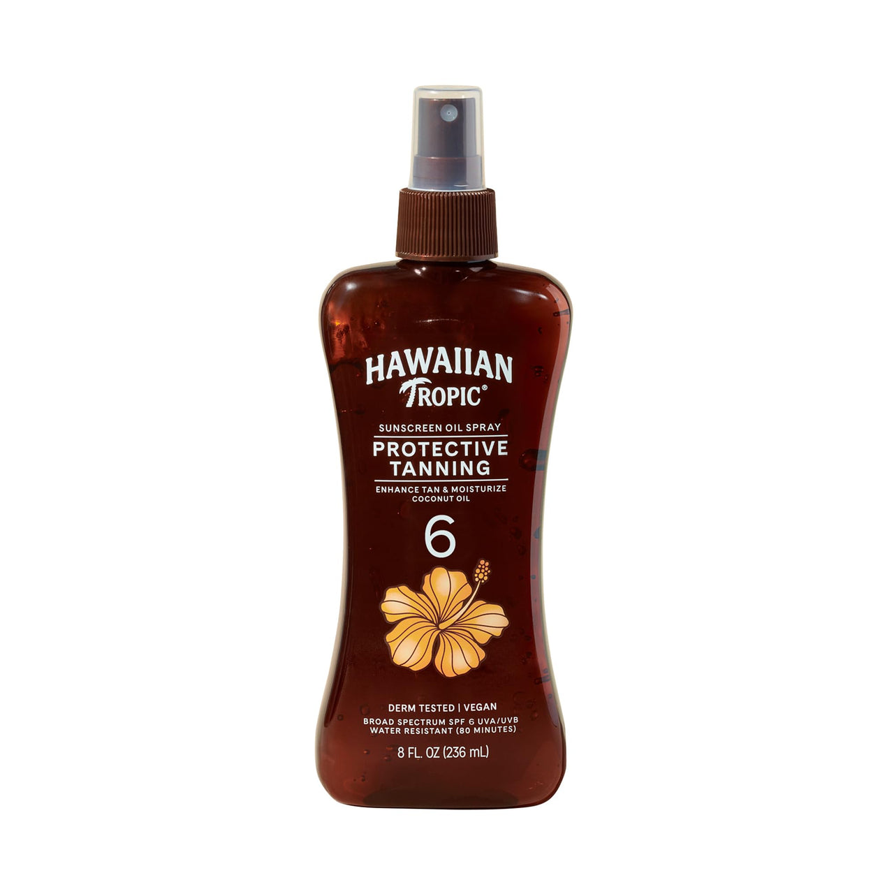 Hawaiian Tropic Dark Tanning Oil Spray Pump, SPF 6 8 Oz (Packaging May Vary)
