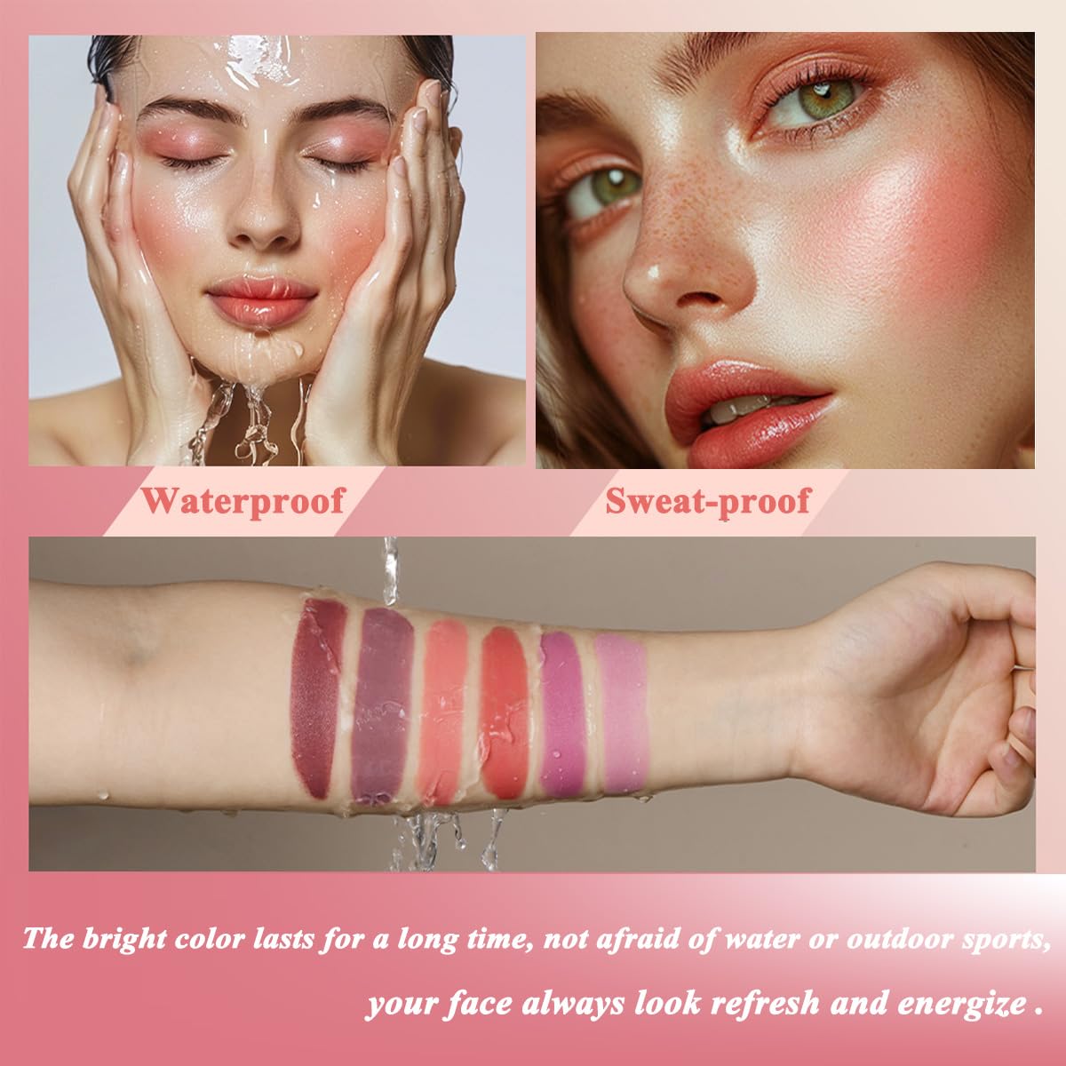 Cream Blush stick, Natural-Looking Matte Finish Makeup Blush stick, Hydrating Long Lasting Lightweight Blendable Blush for cheeks (#4 Neutal Peach, 1 PC)