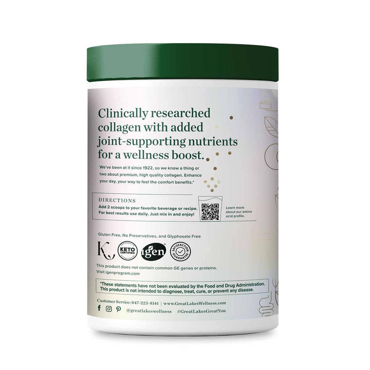 Great Lakes Wellness Movement Boost Advanced Collagen Peptides Powder with MSM, Hyaluronic Acid, Vitamin C - Joint Mobility & Comfort - Caramel Flavored - Non-GMO, Keto, Kosher - 8 oz