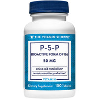 Thumbnail for The Vitamin Shoppe P-5-P Pyridoxal-5-Phosphate 50mg - Active B6 Coenzyme | Amino Acid Metabolism | 100 Tablets | Superior Absorption