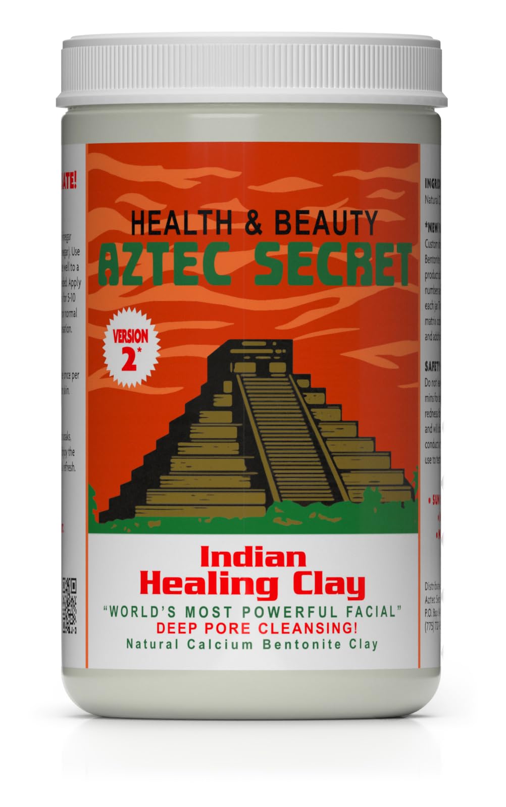 Aztec Secret – Indian Healing Clay 32 Oz – Deep Pore Cleansing Facial & Body Mask – The Original 100% Natural Calcium Bentonite Clay – New Version 2