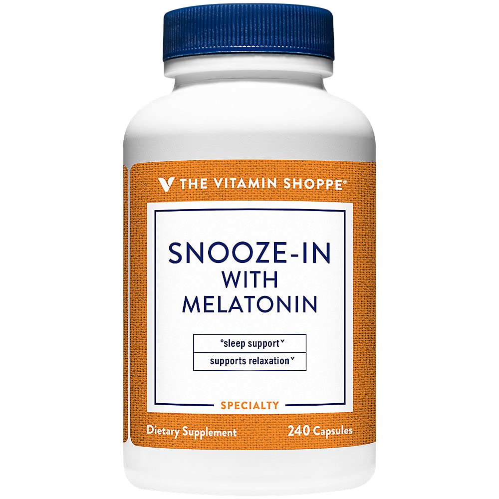 The Vitamin Shoppe Melatonin - Sleep Support, Restful Sleep & Healthy Sleep Cycle, Natural Sleep Aid (240 Capsules)
