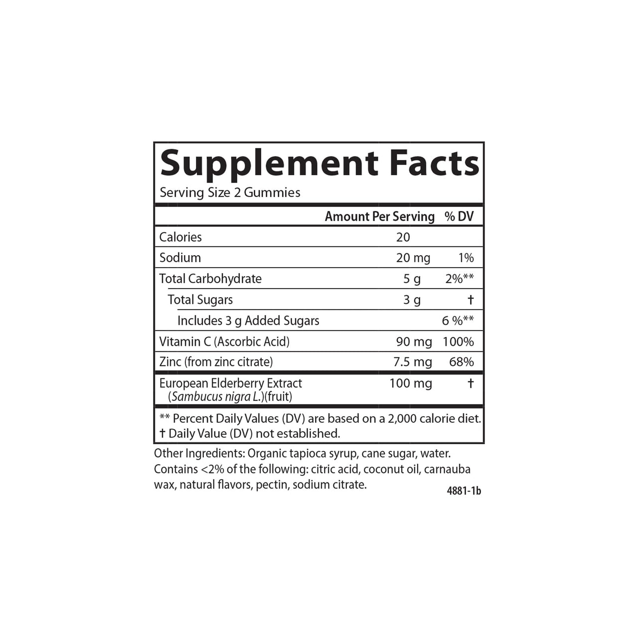 Carlson - Black Elderberry Gummies, with Vitamin C & Zinc, Immune Support, 120 Gummies
