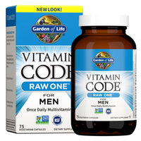 Thumbnail for Garden of Life Vitamin Code Raw One for Men, Once Daily Multivitamin, 75 Capsules, One a Day Mens Vitamins Plus Fruit, Veggies & Probiotics for Mens Health, Vegetarian Multivitamins