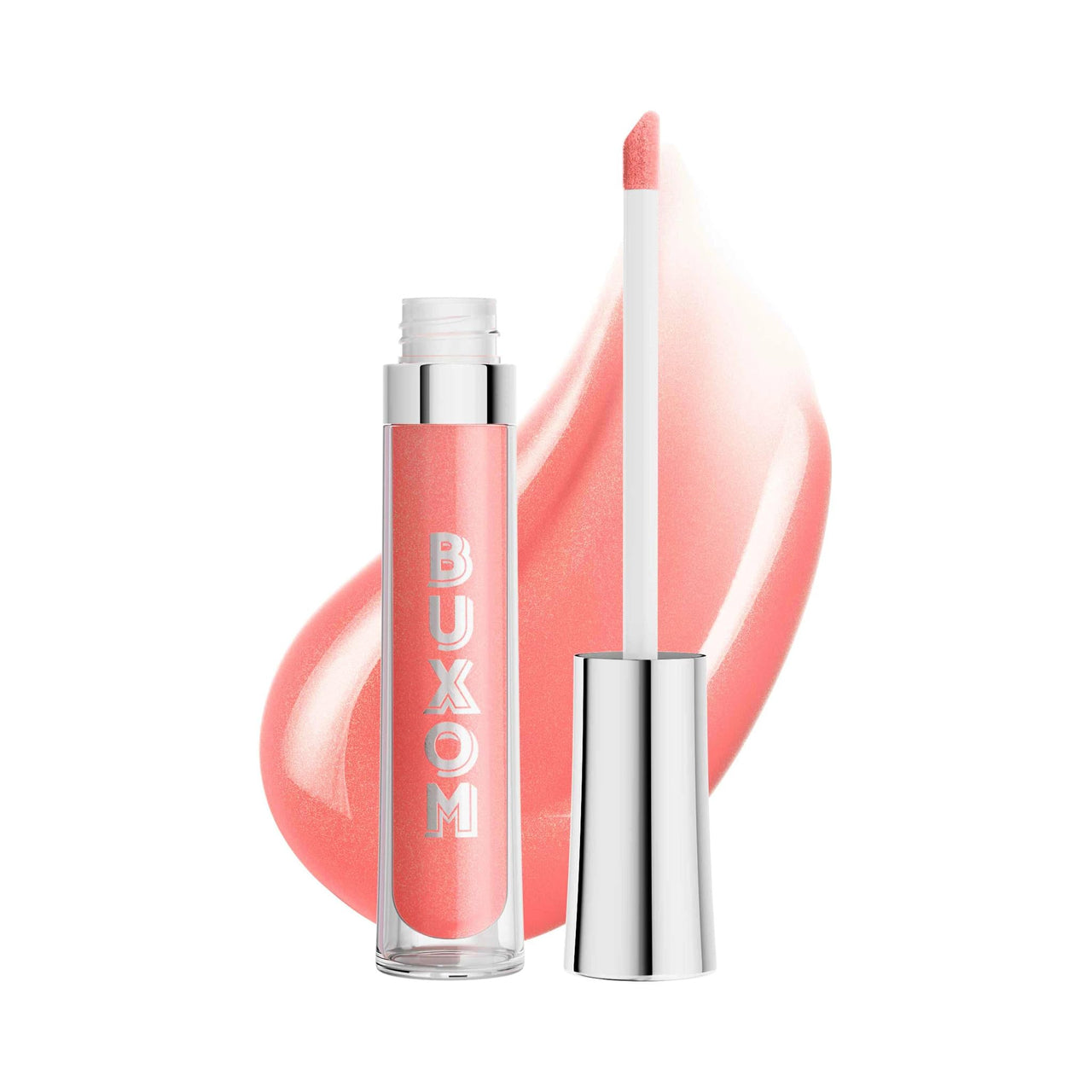 Buxom Full-On Plumping Lip Polish, Tinted Lip Plumper Gloss with Peptides & Vitamin E, High-Shine Lip Gloss that Nourishes, Vegan, AY Katie (Sheer Peach with Opal Shimmer)