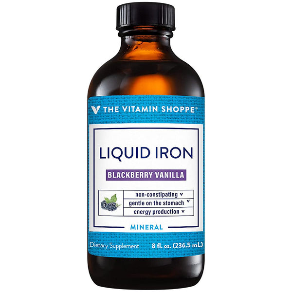 Image 1 of The Vitamin Shoppe Liquid Iron - Easy Absorption BlackBerry Vanilla | Non-Constipating Energy | 16 oz | Gentle Formula