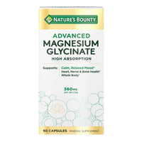 Thumbnail for Nature's Bounty Calm Magnesium Glycinate Supplement - High Absorption Magnesium for Relaxed Mood, Heart & Bone Health, 90 Capsules