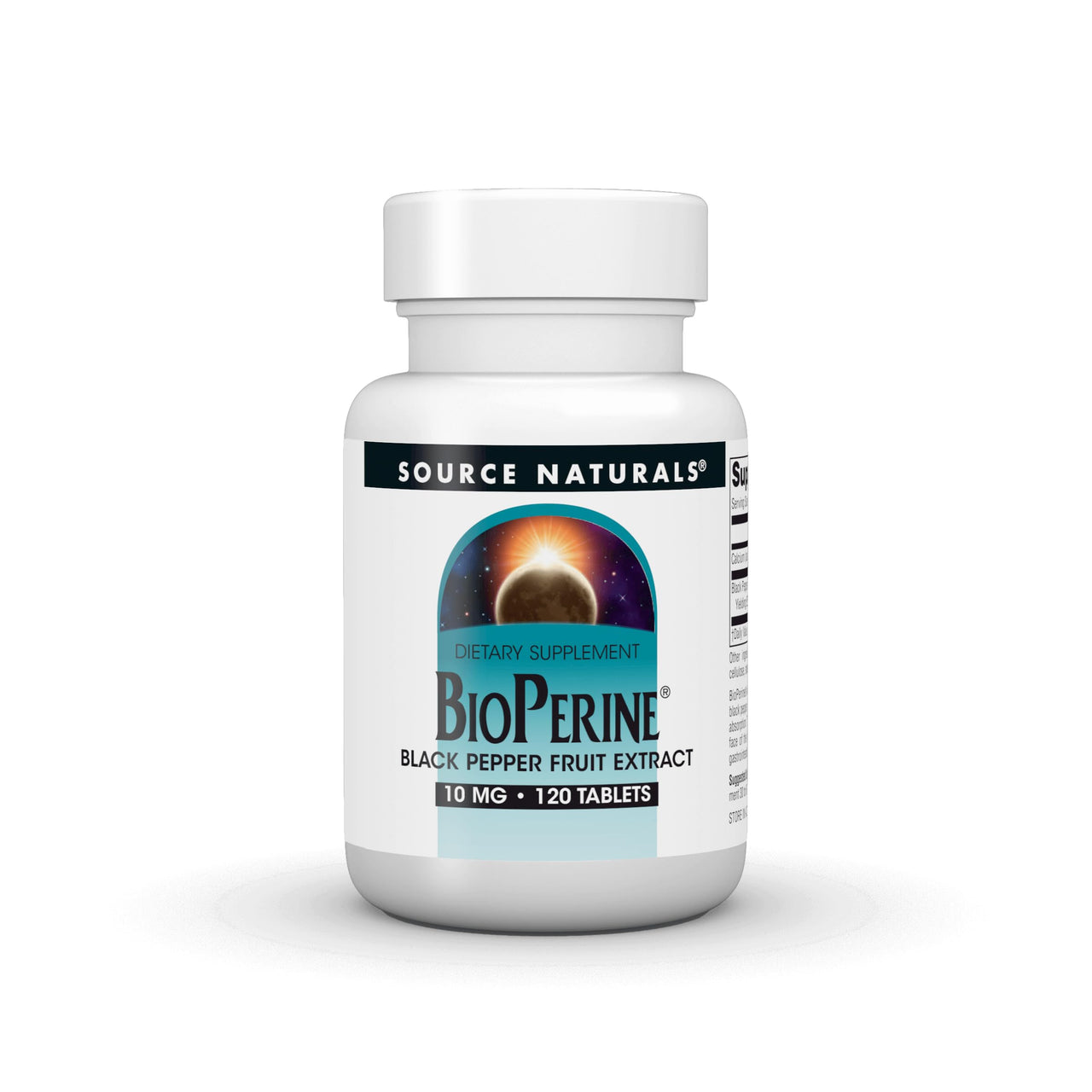 Source Naturals BioPerine - Black Pepper Fruit Extract, Promotes Nutrient Absorption* 10 mg, 120 Tablets
