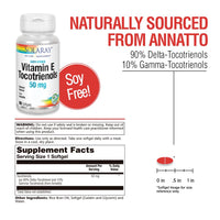 Thumbnail for SOLARAY Vitamin E Tocotrienols 50mg | Healthy Brain Function Support | Soy Free | 50ct