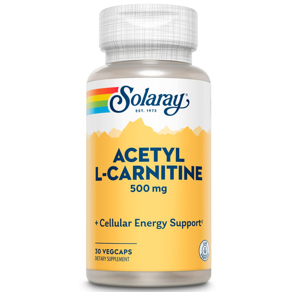 SOLARAY Acetyl L-Carnitine 500 mg | Healthy Cellular Energy, Memory, Mood, and Cardiovascular Support | 30 VegCaps