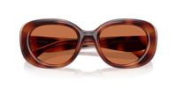 Thumbnail for COACH Women's HC8391U Sculpted C Hardware Universal Fit Oval Sunglasses, Caramel Tortoise/Brown Solid, 53 mm
