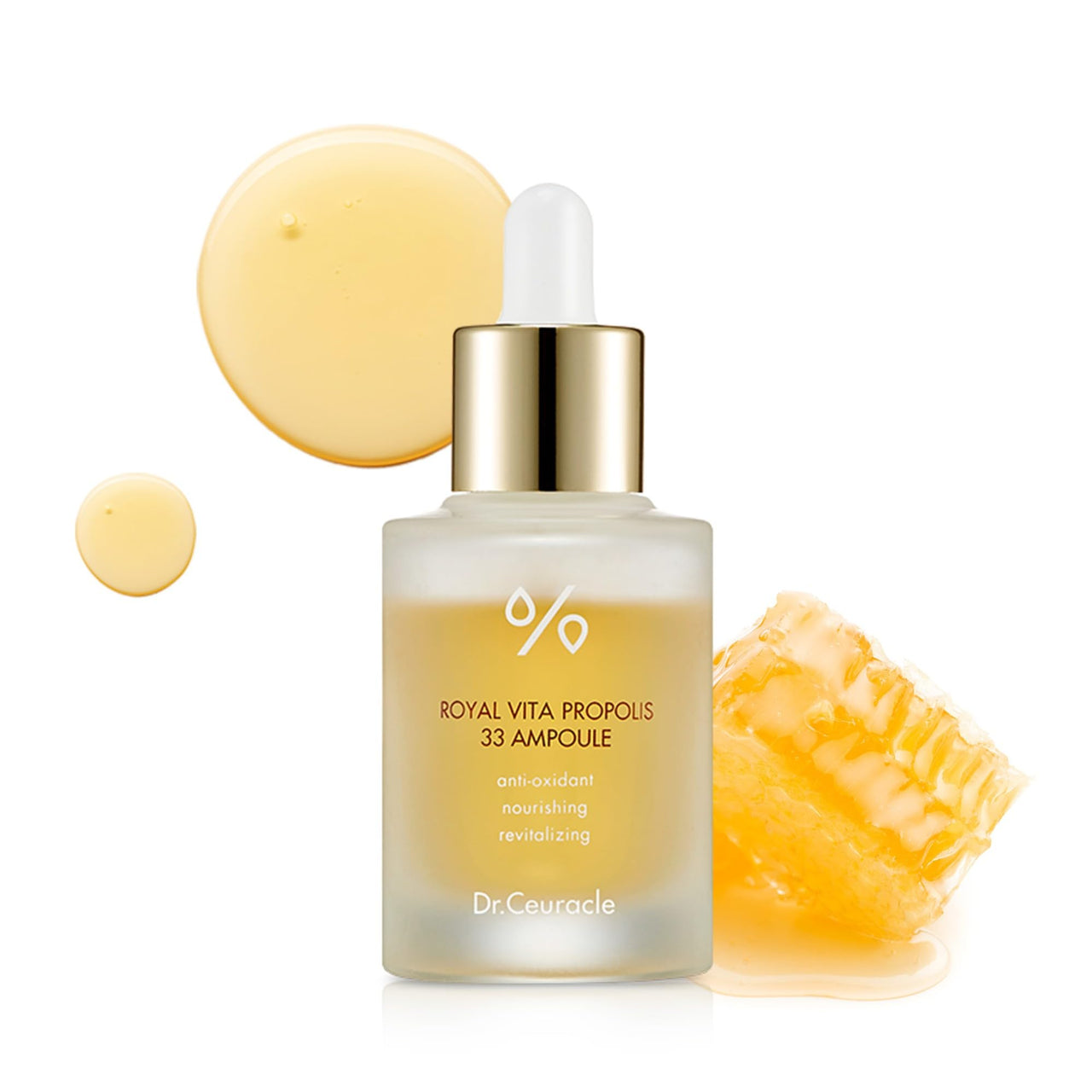 Dr.Ceuracle Royal Vita Propolis 33 Ampoule - Korean Ultimate Glow and Nourish Vitamin Serum for Radiant Skin, Formulated with Propolis and Royal Jelly Extract (30 ml / 1.01 fl. oz.)