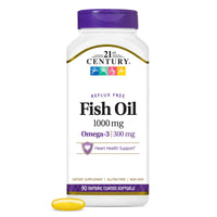 Thumbnail for Fish Oil 1000 mg 90 Enteric Coated Softgels, 21st Century