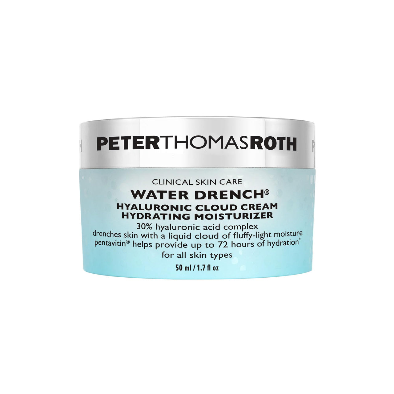 Peter Thomas Roth | Water Drench® Hyaluronic Cloud Cream Hydrating Refillable Moisturizer | Hyaluronic Acid Cream For All Skin Types, Line-Smoothing, Fragrance-Free
