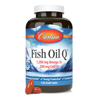 Thumbnail for Carlson - Fish Oil Q, 1200 mg Omega-3s 200 mg CoQ10, Function, Energy Production & Circulatory Support, 120 Softgels