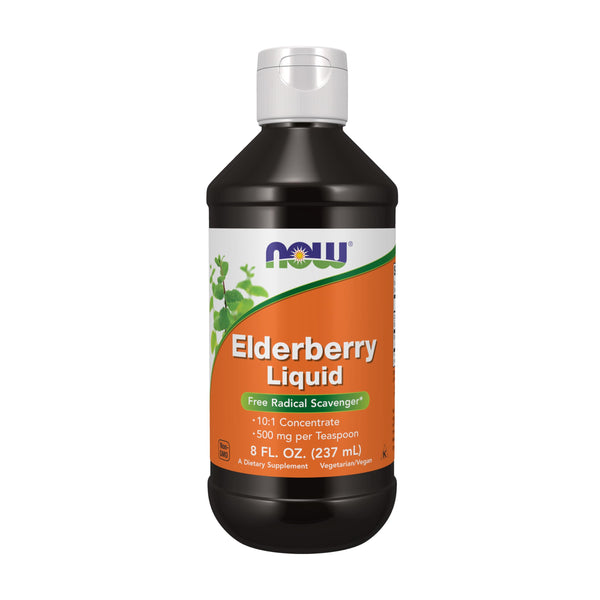 NOW Foods Supplements, Elderberry Liquid 500 mg, 10:1 Concentrate, Free Radical Scavenger*, 8-Ounce