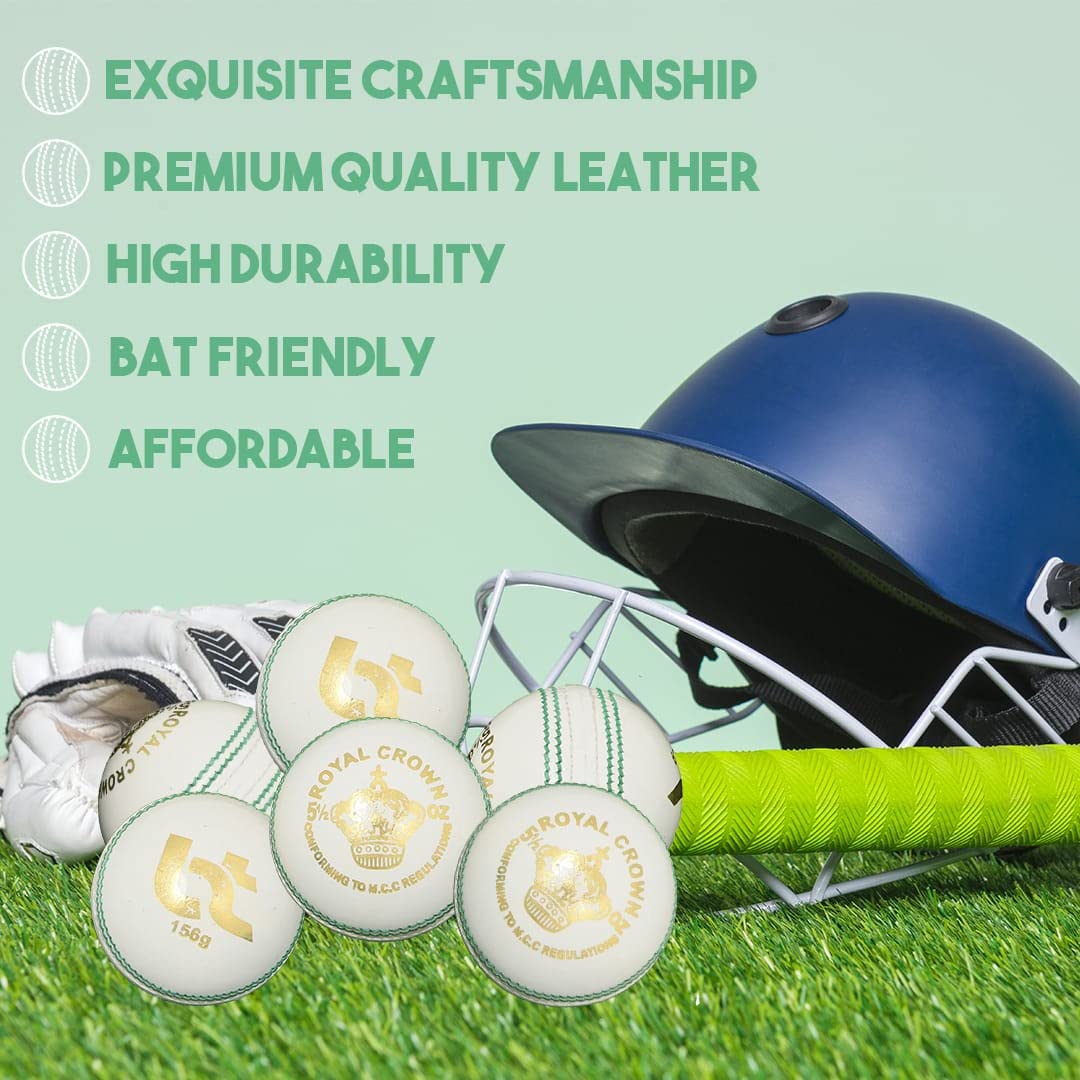 Bt cricket ball expert White 156g Cricket Balls 4piece Balls Pack of 6 Balls Genuine Leather ,Excellent Quality