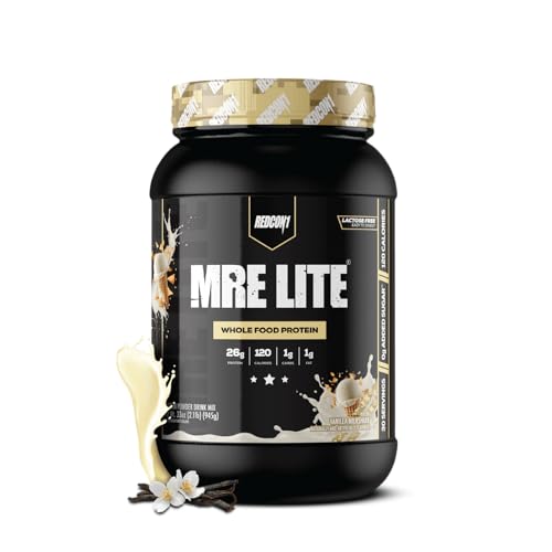 Image 1 of Default Title for the product REDCON1 MRE LITE Whole Food Protein Powder, Vanilla Milkshake - Lactose Free & Sugar Free Meal Replacement with Animal Protein Blends - Easy to Digest Formula - Only 1g Carb per Serving (30 Servings)