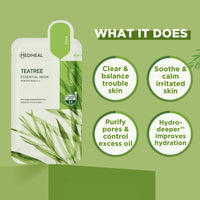 Thumbnail for Mediheal Best Korean Sheet Mask - Tea Tree Essential Face Mask 10 Sheets For All Skin Types Korean Best Sheet Mask Soothing Calming