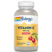 Thumbnail for SOLARAY Chewable Vitamin C 500 mg, Natural Cherry Flavor with Natural Sweeteners, Antioxidant and Immune Support Supplement with Whole Food Base, 60-Day Guarantee, 100 Servings, 100 Chewables