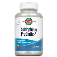 Thumbnail for KAL Acidophilus ProBiotic-4, 500 Million CFUs, Four Probiotic Strains, Probiotics for Women and Men, Freeze Dried, L. acidophilus, L. bulgaricus, S. thermophilus, B. bifidum, 250 Servings, 250 VegCaps
