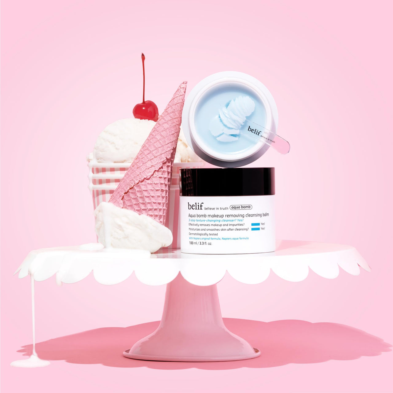 belif Aqua Bomb Cleansing Balm Makeup Remover, Hydrate & Deep Cleanse in 1 Step, Melt Away Makeup & SPF, Balm to Oil Cleanser Formula, No Oily Residue, Korean Skin Care
