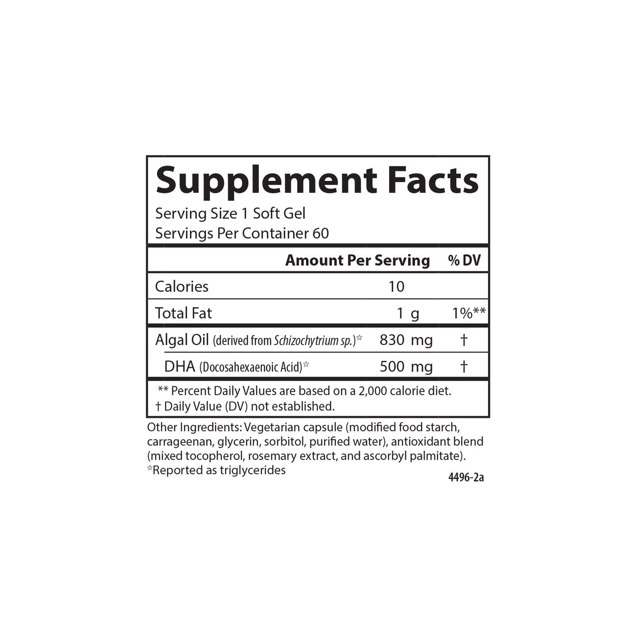 Carlson - Vegetarian Prenatal DHA, 500 mg DHA, Plant Based, Sustainably Sourced from Algae, Prenatal Support, Fetal Development, 60 Softgels