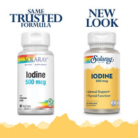 Thumbnail for Solaray Iodine 500 mcg, Iodine Supplement for Healthy Adrenal and Thyroid Support, Energy, Metabolism, and Focus, Potassium Iodide, Vegan, 60-Day Money-Back Guarantee, 30 Servings, 30 VegCaps