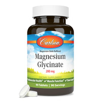 Thumbnail for Carlson Buffered Magnesium Glycinate 200 mg, High Absorption Magnesium Supplement, Supports Relaxation, Sleep & Muscle Function, 90 Tablets