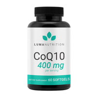 Thumbnail for Luma Nutrition CoQ10 400mg Softgels - High-Absorption Coenzyme Q10 - Co Q-10 200mg / 400mg Per Serving - Heart Health - 60 Liquid Softgels