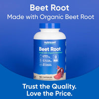 Thumbnail for Nutricost Beet Root 2400mg, 180 Capsules - CCOF Certified Made with Organic Beet Root, Superfood, 60 Servings