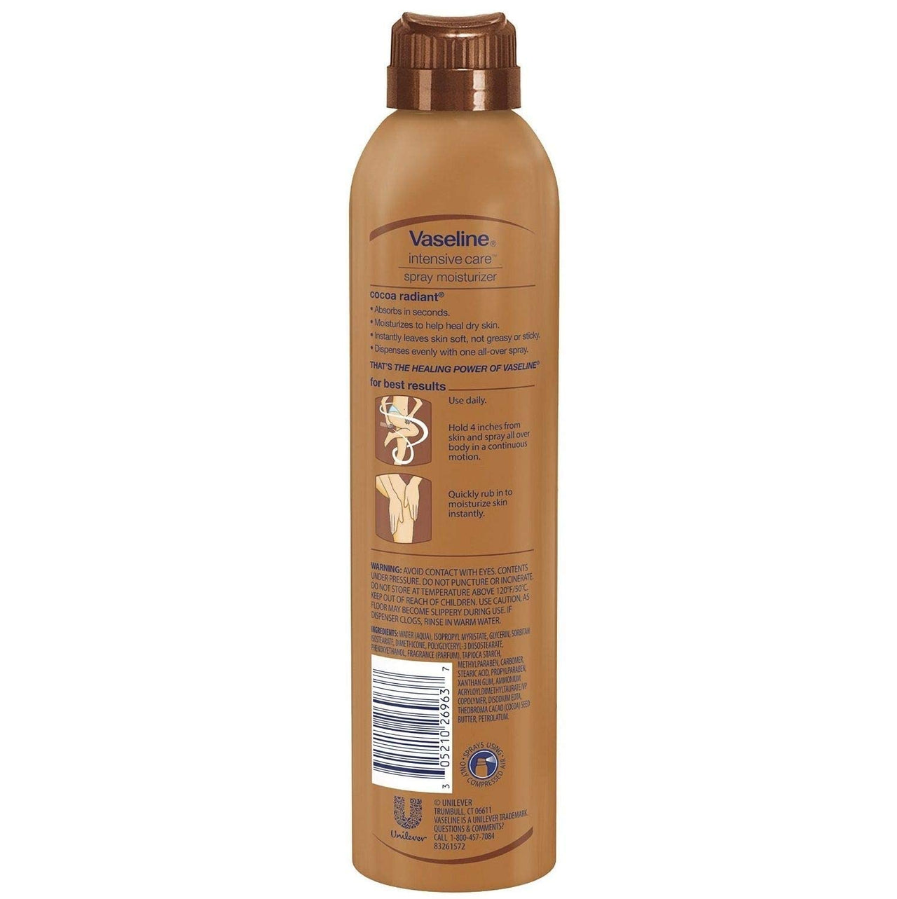 Vaseline, Spray & Go Moisturizer, Cocoa Radiant - 6.5 oz (Pack of 4)
