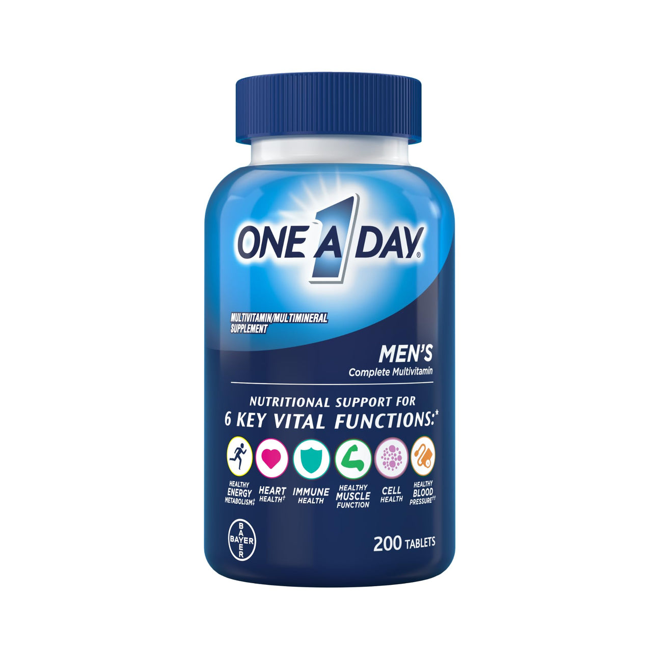 One A Day Menâ€™s Multivitamin, Supplement Tablet with Vitamin A, C ,D, E and Zinc for Immune Health Support, Vitamin B12, Calcium, 200 count
