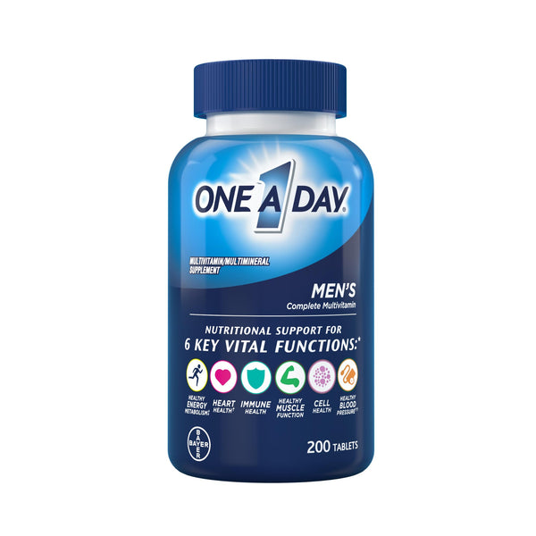 One A Day Menâ€™s Multivitamin, Supplement Tablet with Vitamin A, C ,D, E and Zinc for Immune Health Support, Vitamin B12, Calcium, 200 count
