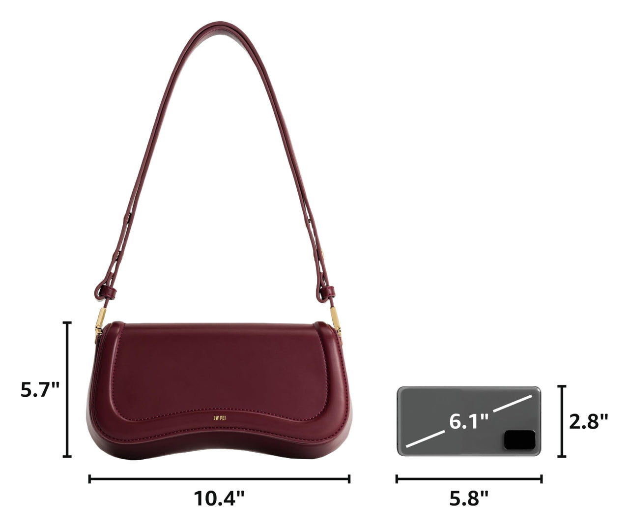JW PEI Women's Joy Shoulder Bag (Deep Claret, Small)