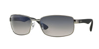 Thumbnail for Ray-Ban RB3478 Rectangular Sunglasses, Gunmetal Frame/Blue Polarized Lens, 60 mm