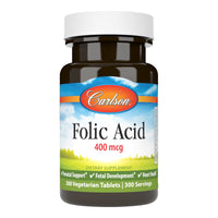 Thumbnail for Carlson - Folic Acid, 400 mcg, Provides Important Prenatal Support, Fetal Development, 300 Tablets