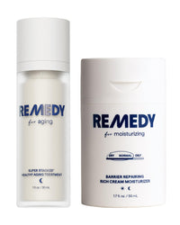 Thumbnail for Remedy Anti-Aging Hydration Stack | 2-Piece Night & Day Routine | Healthy Aging Treatment & Rich Moisture Cream | Retinol, Ceramides, Peptides, Niacinamide | Created by Dermatologist Dr. Shah | Vegan