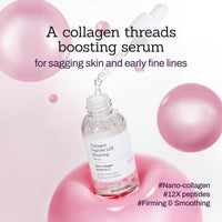 Thumbnail for Collagen Peptide 12X Boosting Serum, Enhances Skin Elasticity & Reduces Deep Wrinkles, Promotes Collagen Production for Firm and Youthful Skin, Korean Skincare, 1.01 fl.oz