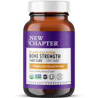 Thumbnail for New Chapter Calcium Supplement - Bone Strength Tiny Tabs Plant-Based USDA Organic Calcium with Magnesium, Vitamin D3+K2, for Bone Health & Joint Mobility, Heart Support, 905 mg dose - 120 Tiny Tabs