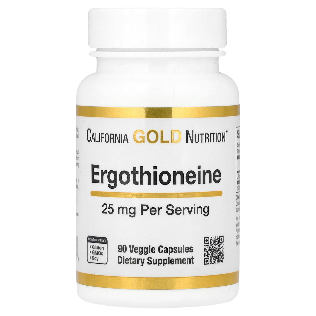 California Gold Nutrition Ergothioneine, 25 mg, 90 Veggie Capsules