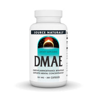 Thumbnail for Source Naturals DMAE, Dimethylaminoethanol Bitartrate - Supports Mental Concentration - 200 Capsules