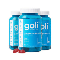 Thumbnail for Goli Ashwagandha Gummies with KSM-66 and Vitamin D - Premium Root Extract - Vegan, Non-GMO - Mixed Berry Flavor - 60 Count (3-Pack, 180 Total)