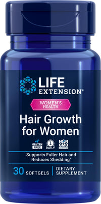 Thumbnail for Life Extension Hair Growth for Women, hair growth supplement, fullness and density, Ceramosides™, VI-SPO®, non-GMO, 1-daily, gluten-free, 30 softgels