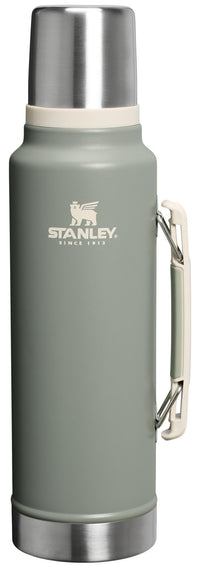Thumbnail for Stanley Classic Legendary Vacuum Bottle 1.5 qt Wide Mouth with Leakproof Cup Lid Keep Drinks Hot or Cold Packable for Travel Insulated Stainless Steel Thermal Bottle BPA-Free Sage Grey